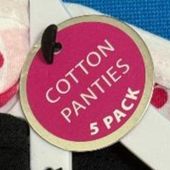 BRAND NEW ~ NWT $40.00 ~ BE HAPPY 5 PACK COTTON UNDIES / PANTIES SIZE L / LARGE - Picture 2 of 15